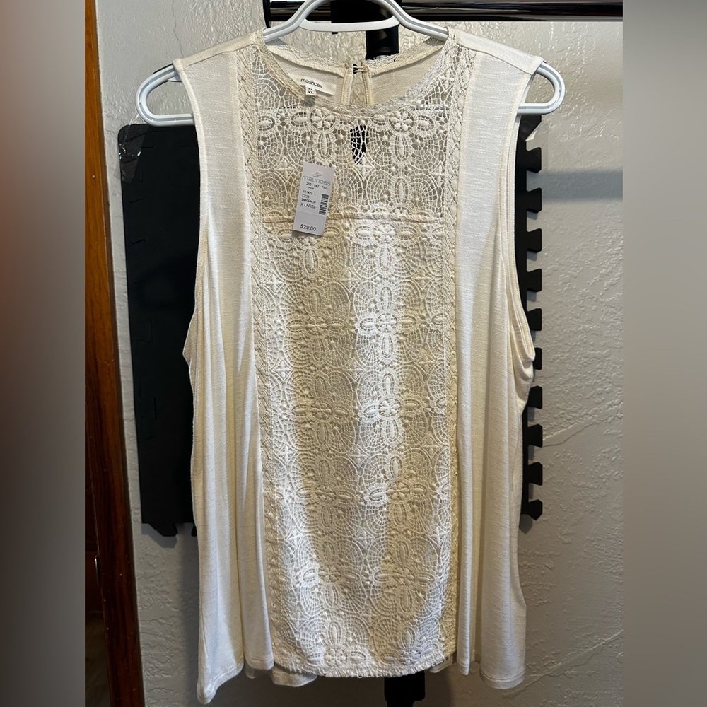 Maurices Cream Lace Tank Top